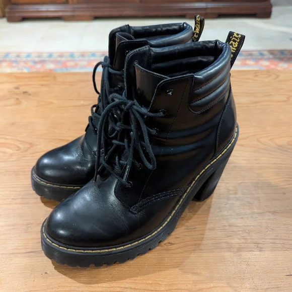 Doc Martin Persephone Black Chunky Heel Ankle Boots - Picture 3 of 8